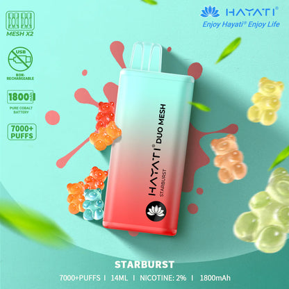 Hayati Duo Mesh 7000 Puffs Disposable Vape | All Flavours Available | Now Only £10.99!