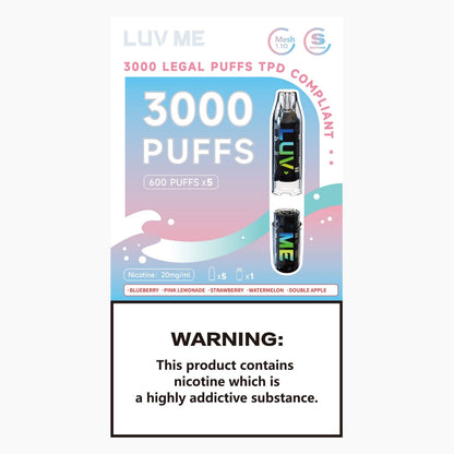 Luv Me 3000 Puffs 20MG | 5 In 1 | Mesh Coil Disposable Vape