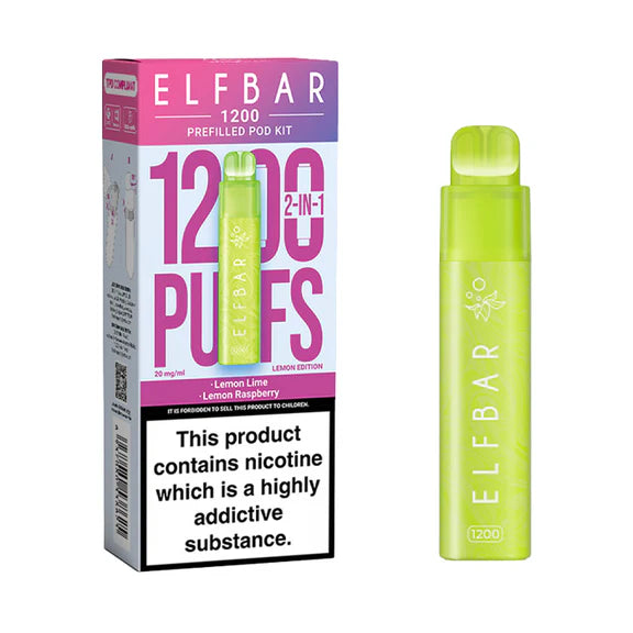 Elf Bar 1200 Prefilled Pod Kit | Lemon Edition | 2 In 1