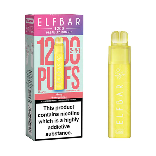 Elf Bar 1200 Prefilled Pod Kit | Yellow Edition | 2 In 1