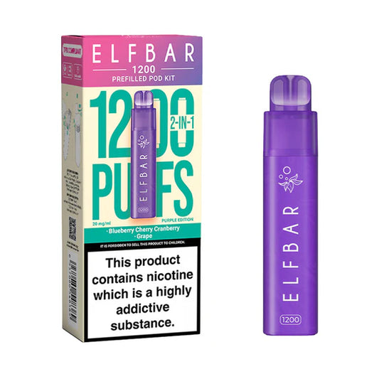 Elf Bar 1200 Prefilled Pod Kit | Purple Edition | 2 In 1