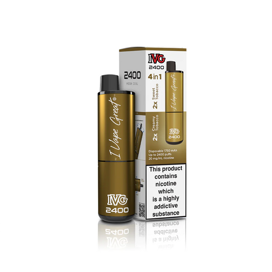 IVG 2400 Disposable Vape | Tobacco Edition | 4 IN 1 | Only £9.99!