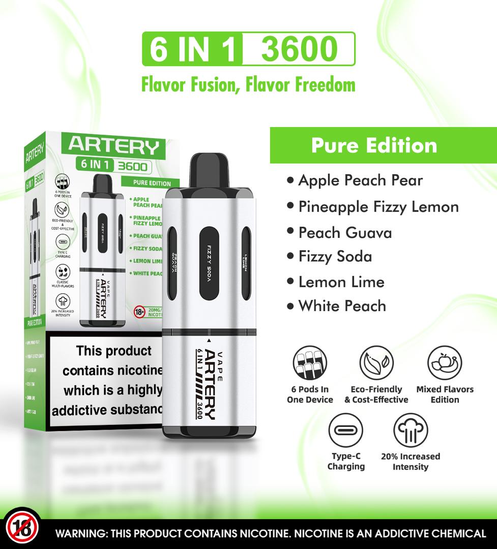 Artery 6 In 1 Pod Kit 3600 Puffs | Pure Edition