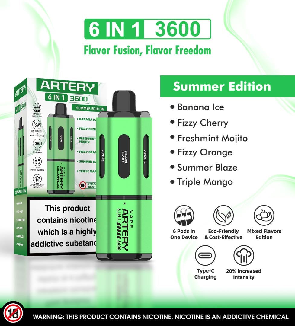 Artery 6 In 1 Pod Kit 3600 Puffs | Summer Edition