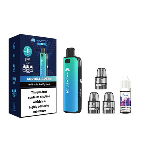 Hayati X4 Aurora Green Refillable Pod System | Free Nic Salt Included