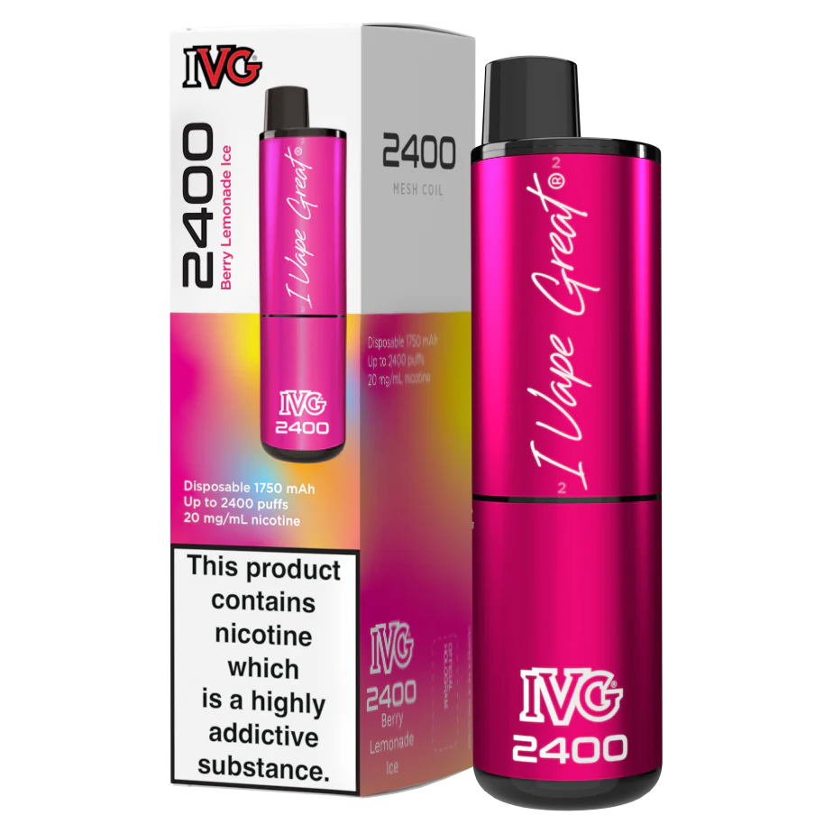 IVG 2400 Disposable Vape | Berry Lemonade ICE | Only £10!