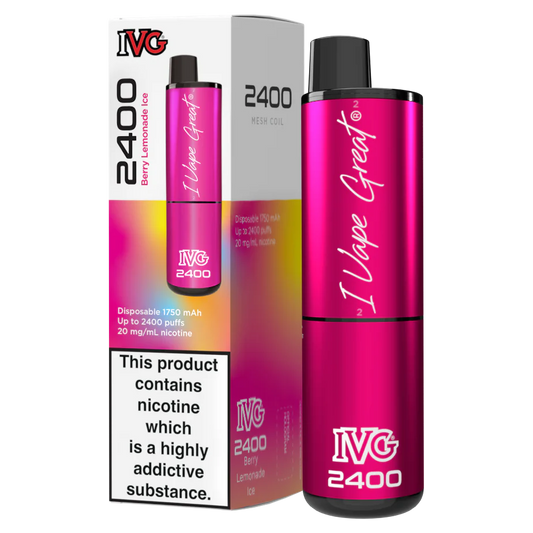 IVG 2400 Disposable Vape | Berry Lemonade | Only £10!