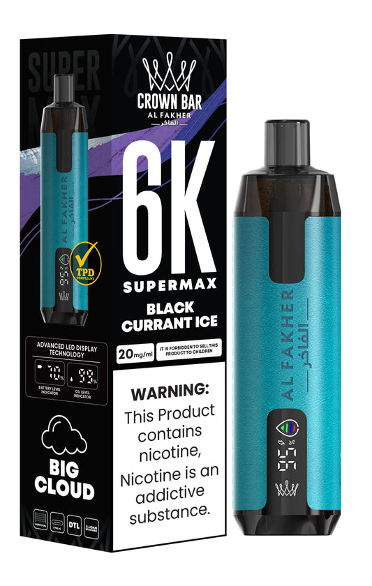 Blackcurrant Ice | Al Fakher Supermax 6000 Disposable Vape