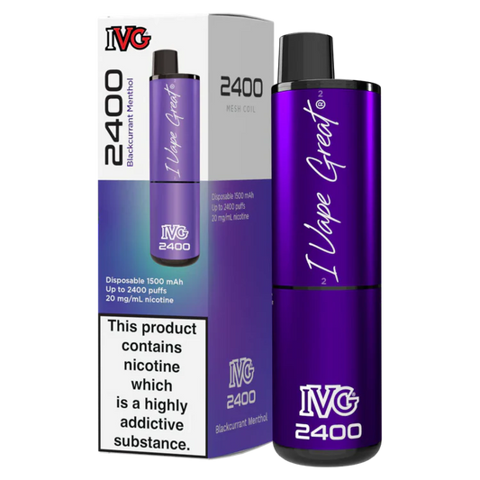 IVG 2400 Disposable Vape | Blackcurrant Menthol | Only £10!