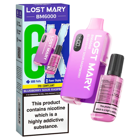 Lost Mary BM6000 Disposable Vape | Blueberry Sour Raspberry