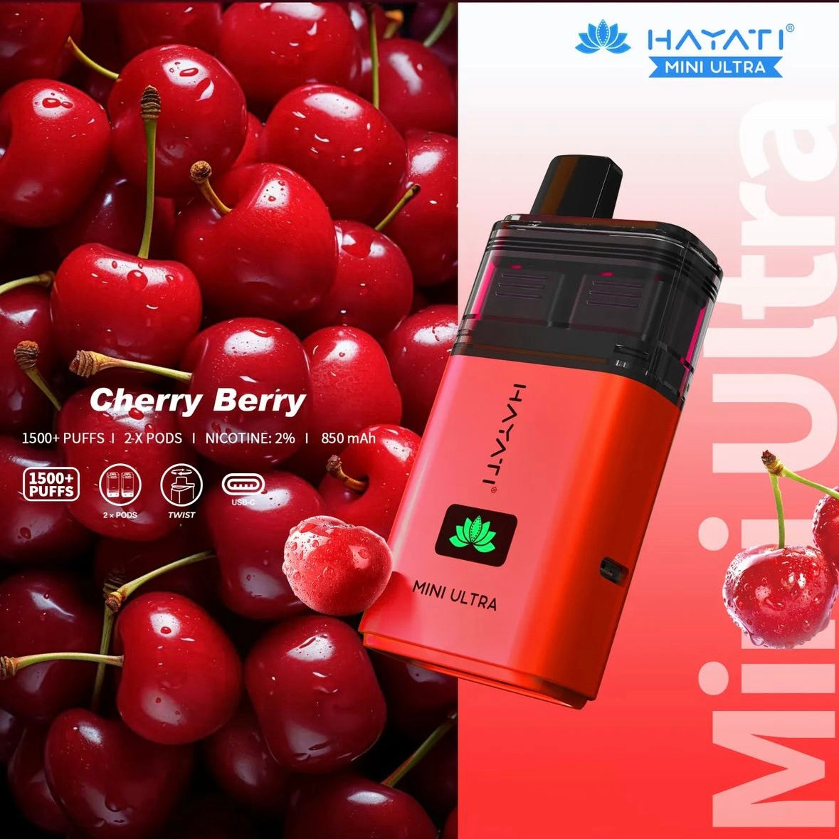 Cherry Berry | Hayati Mini Ultra 1500+ Puffs