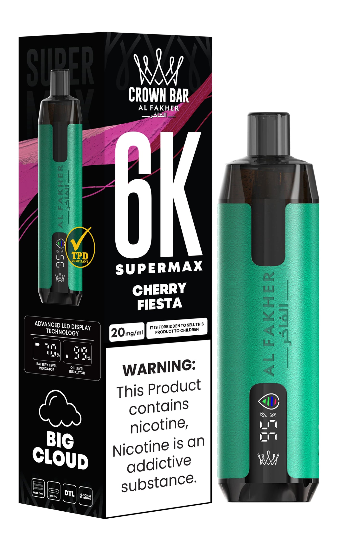 Cherry Fiesta | Al Fakher Supermax 6000 Disposable Vape