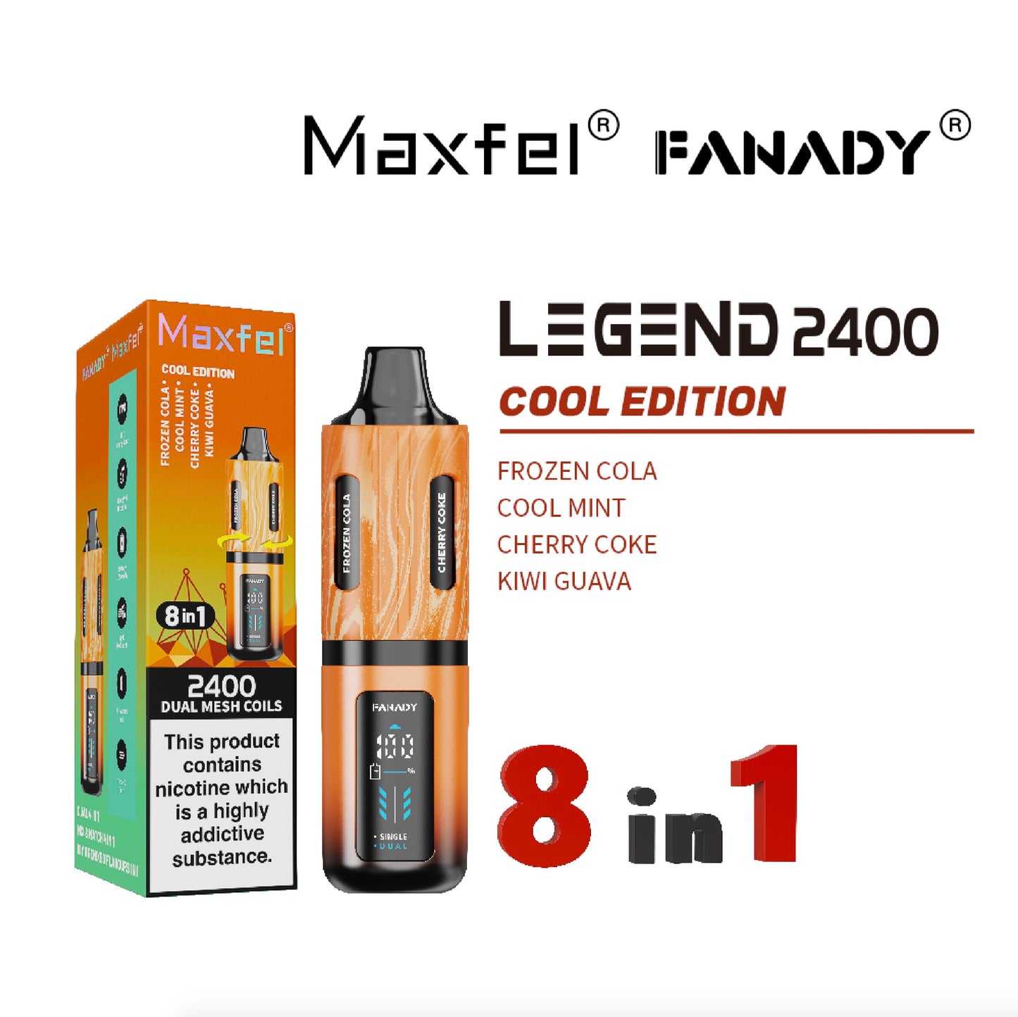 Maxfel Fanady Legend 2400 | Cool Edition | 8 In 1