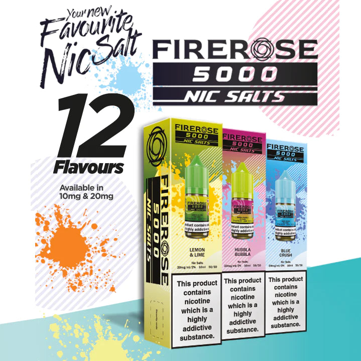 Firerose 5000 Nic Salts 20mg - 4 For £10 - Mix 'N' Match