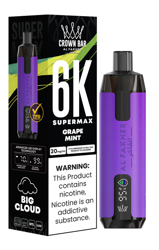 Grape Mint | Al Fakher Supermax 6000 Disposable Vape