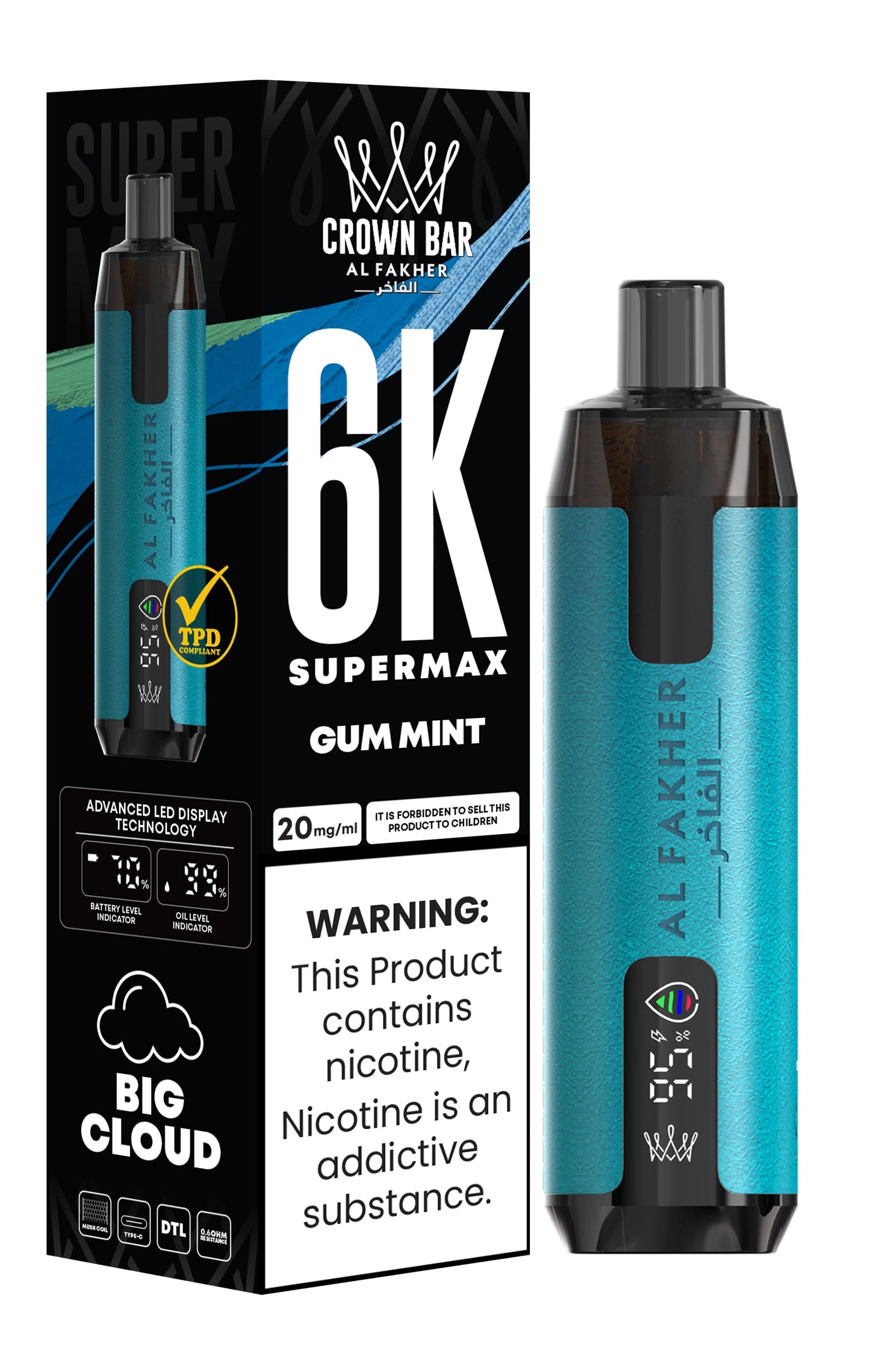 Gum Mint | Al Fakher Supermax 6000 Disposable Vape