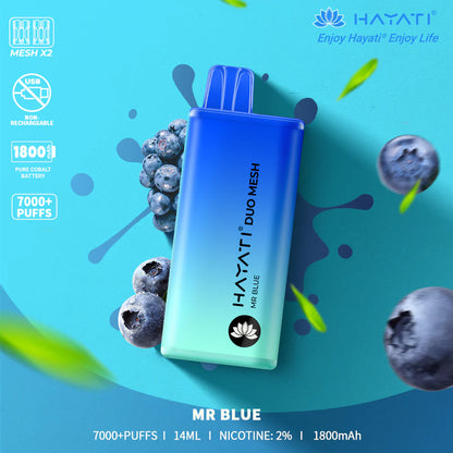 Hayati Duo Mesh 7000 Puffs Disposable Vape | All Flavours Available | Now Only £10.99!