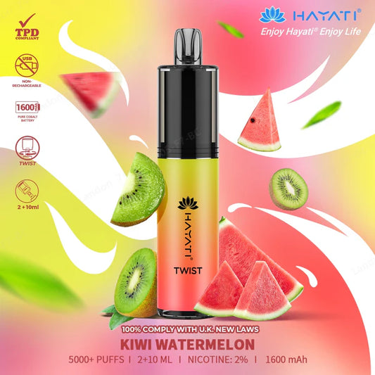 Hayati Twist 5000 | Kiwi Watermelon | Only £9.99!