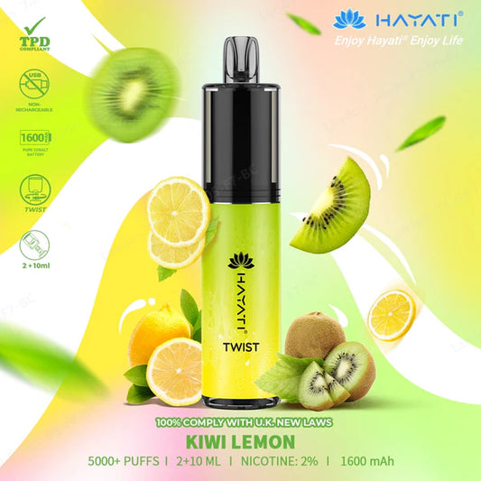 Hayati Twist 5000 | Kiwi Lemon | Only £9.99!