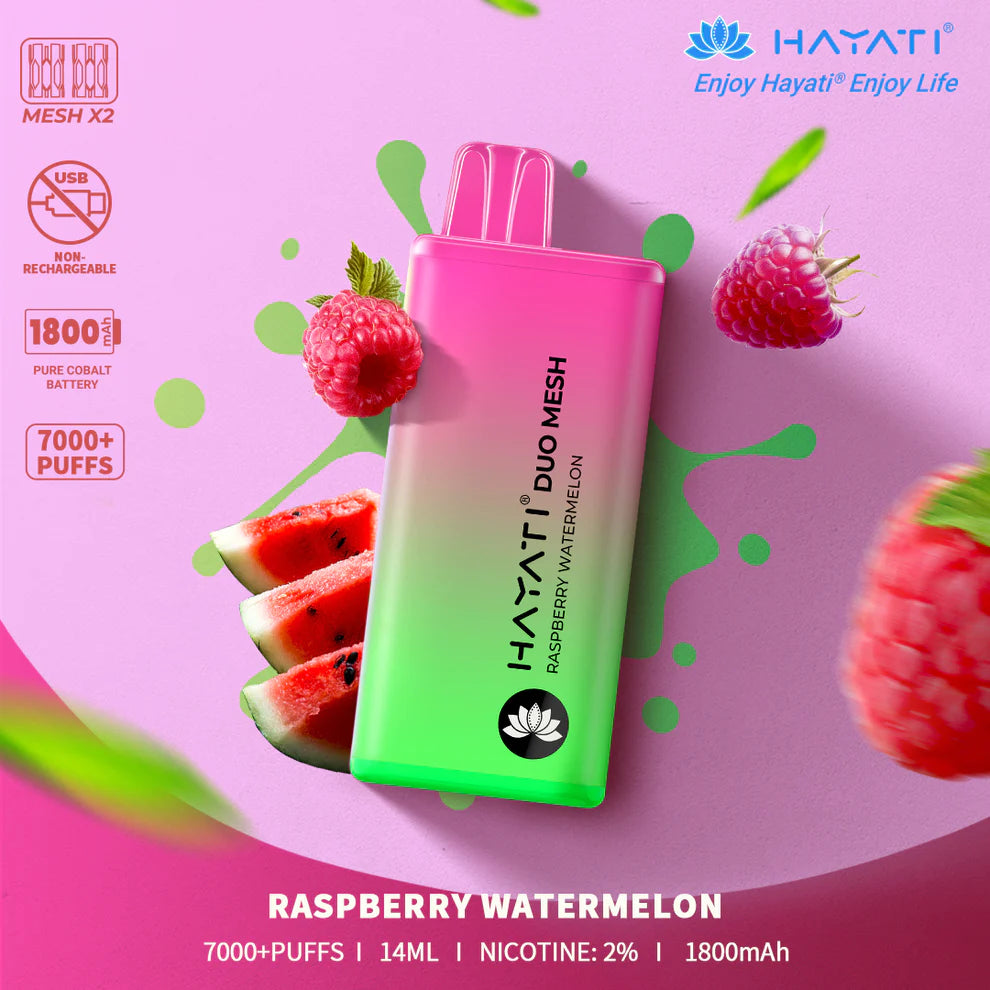 Hayati Duo Mesh 7000 Puffs Disposable Vape | All Flavours Available | Now Only £10.99!