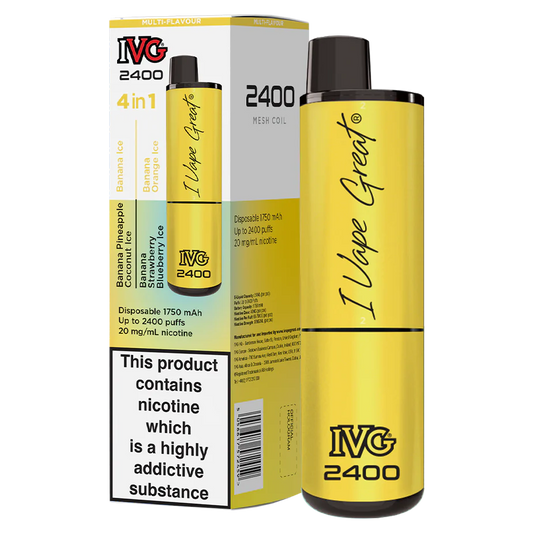 IVG 2400 Disposable Vape | Banana Edition | 4 In 1 | Only £9.99!