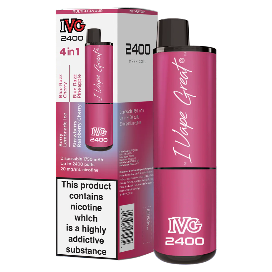 IVG 2400 Disposable Vape | Berry Edition | 4 IN 1 | Only £9.99!