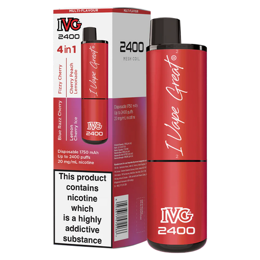 IVG 2400 Disposable Vape | Cherry Edition | 4 IN 1 | Only £9.99!