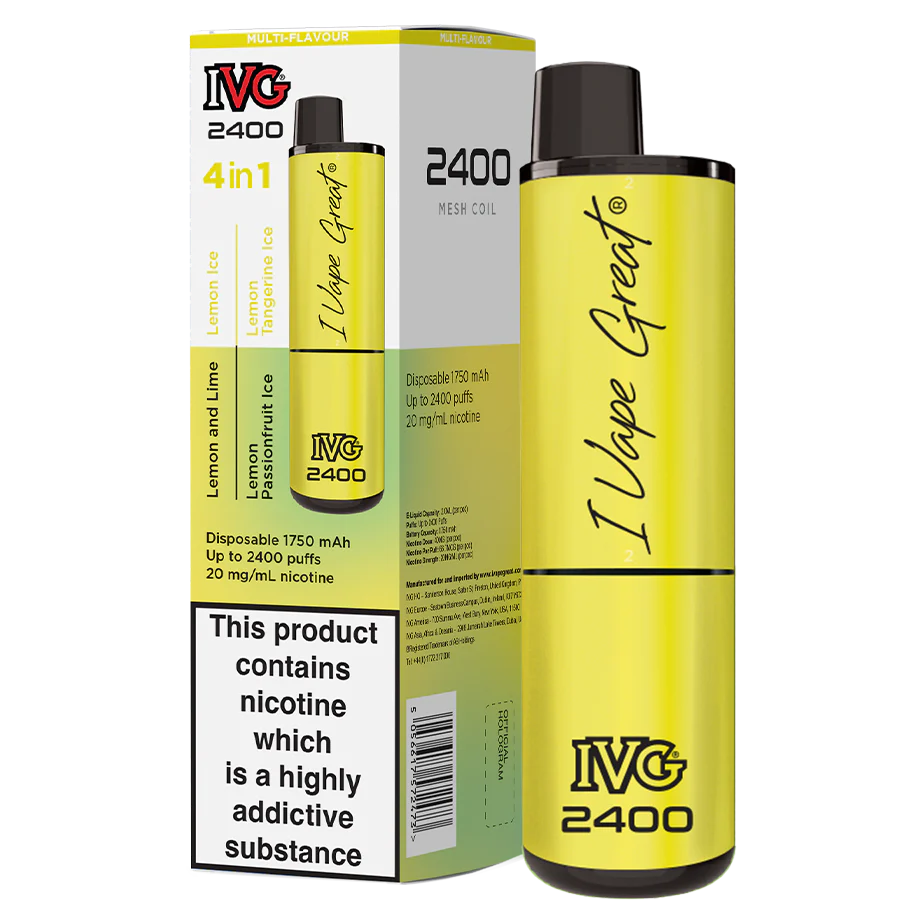 IVG 2400 Disposable Vape | Lemon Edition | 4 IN 1 | Only £9.99!