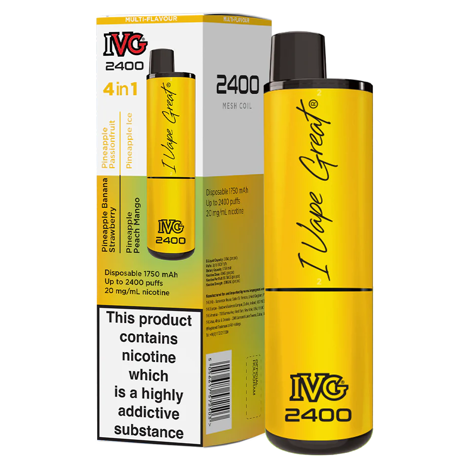 IVG 2400 Disposable Vape | Pineapple Edition | 4 IN 1 | Only £9.99!