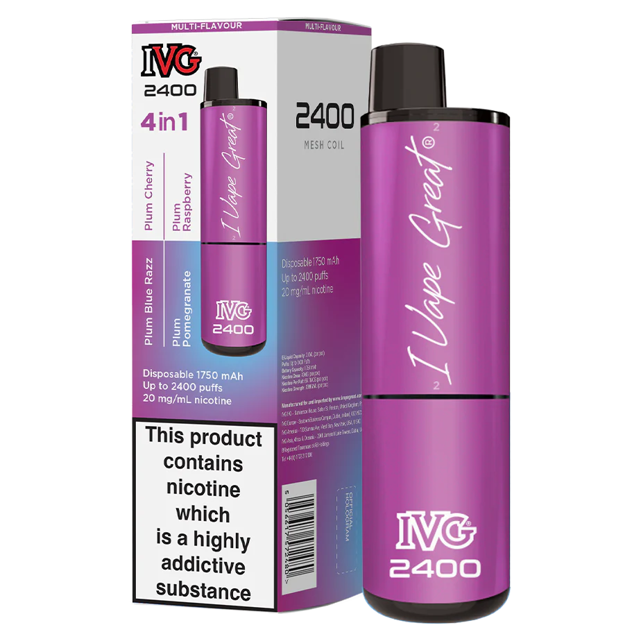 IVG 2400 Disposable Vape | Plum Edition | 4 IN 1 | Only £9.99!