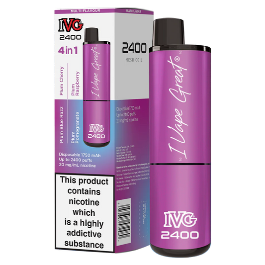 IVG 2400 Disposable Vape | Plum Edition | 4 IN 1 | Only £9.99!