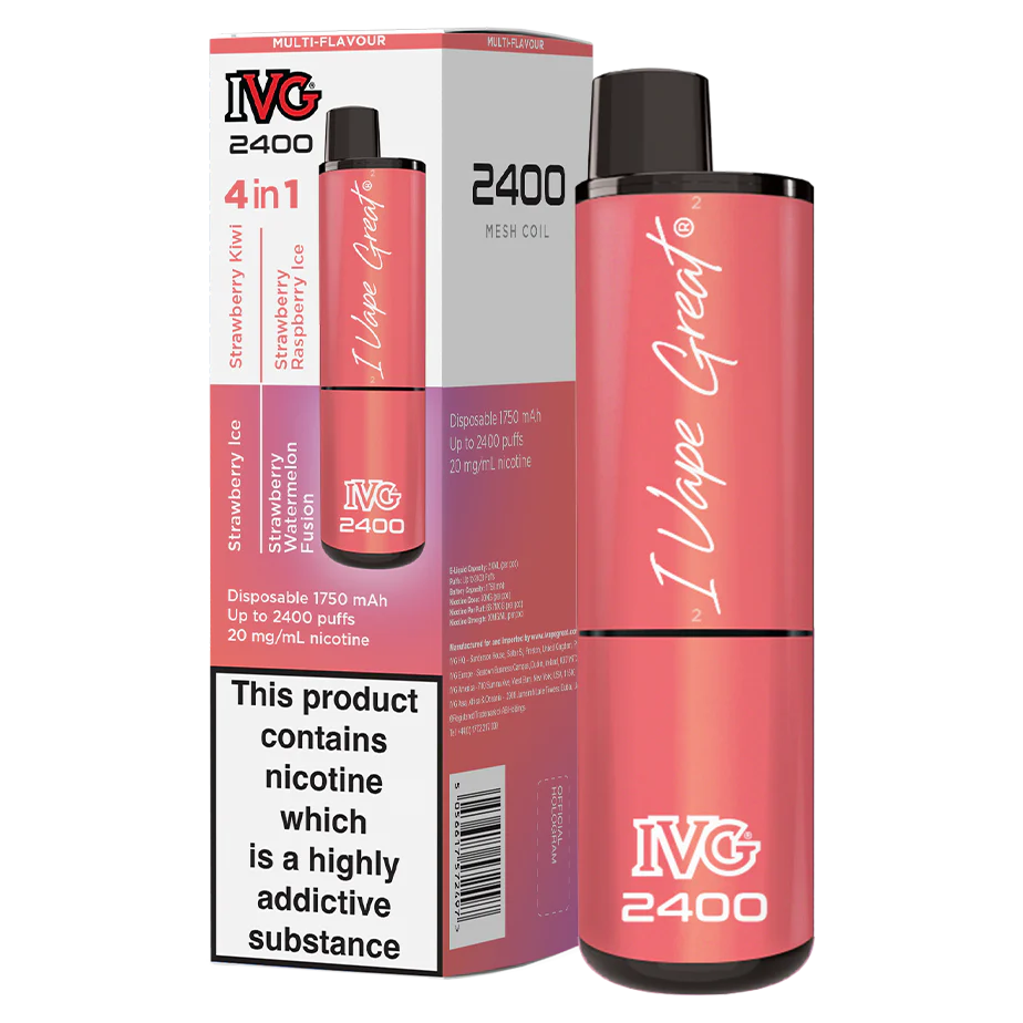 IVG 2400 Disposable Vape | Strawberry Edition | 4 IN 1 | Only £9.99!