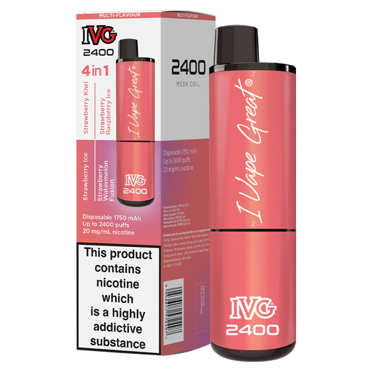 IVG 2400 Disposable Vape | Strawberry Edition | 4 IN 1 | Only £9.99!