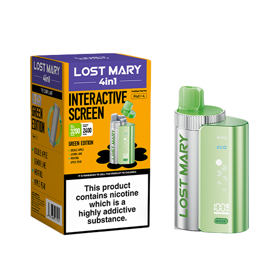 Green Edition | Lost Mary 4 In 1 | Interactive Screen