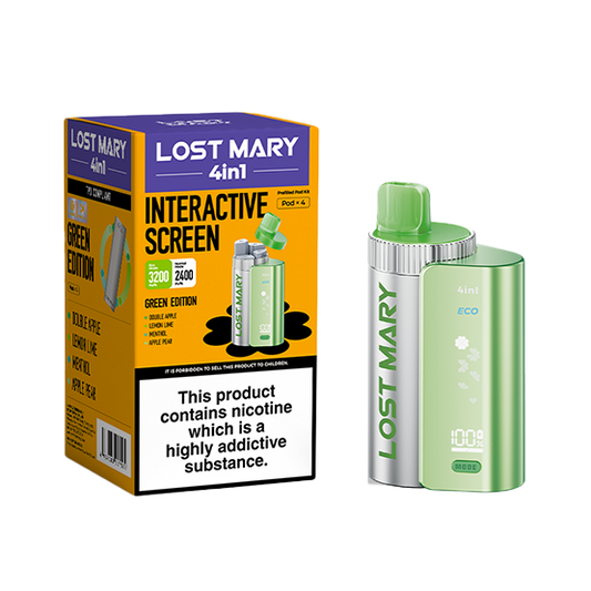 Green Edition | Lost Mary 4 In 1 | Interactive Screen