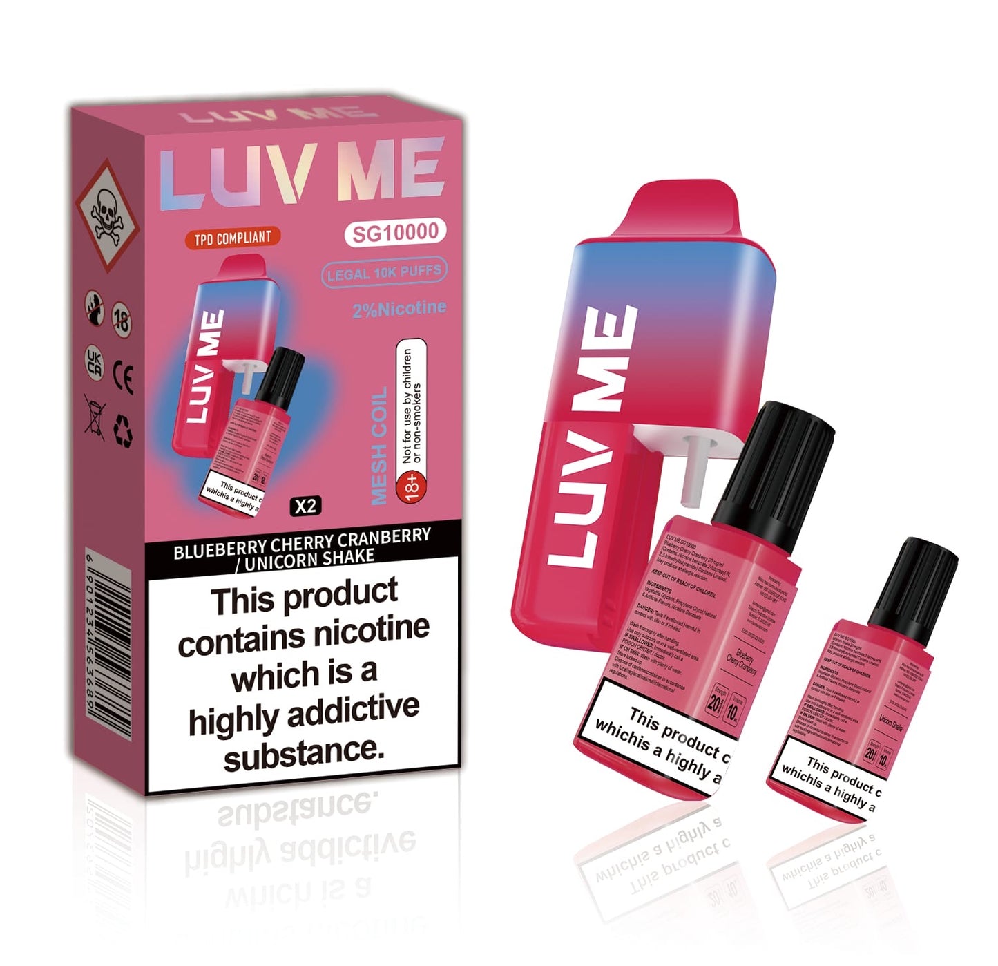 Luv Me SG10000 | 2 In 1 | Blueberry Cherry Cranberry/Unicorn Shake