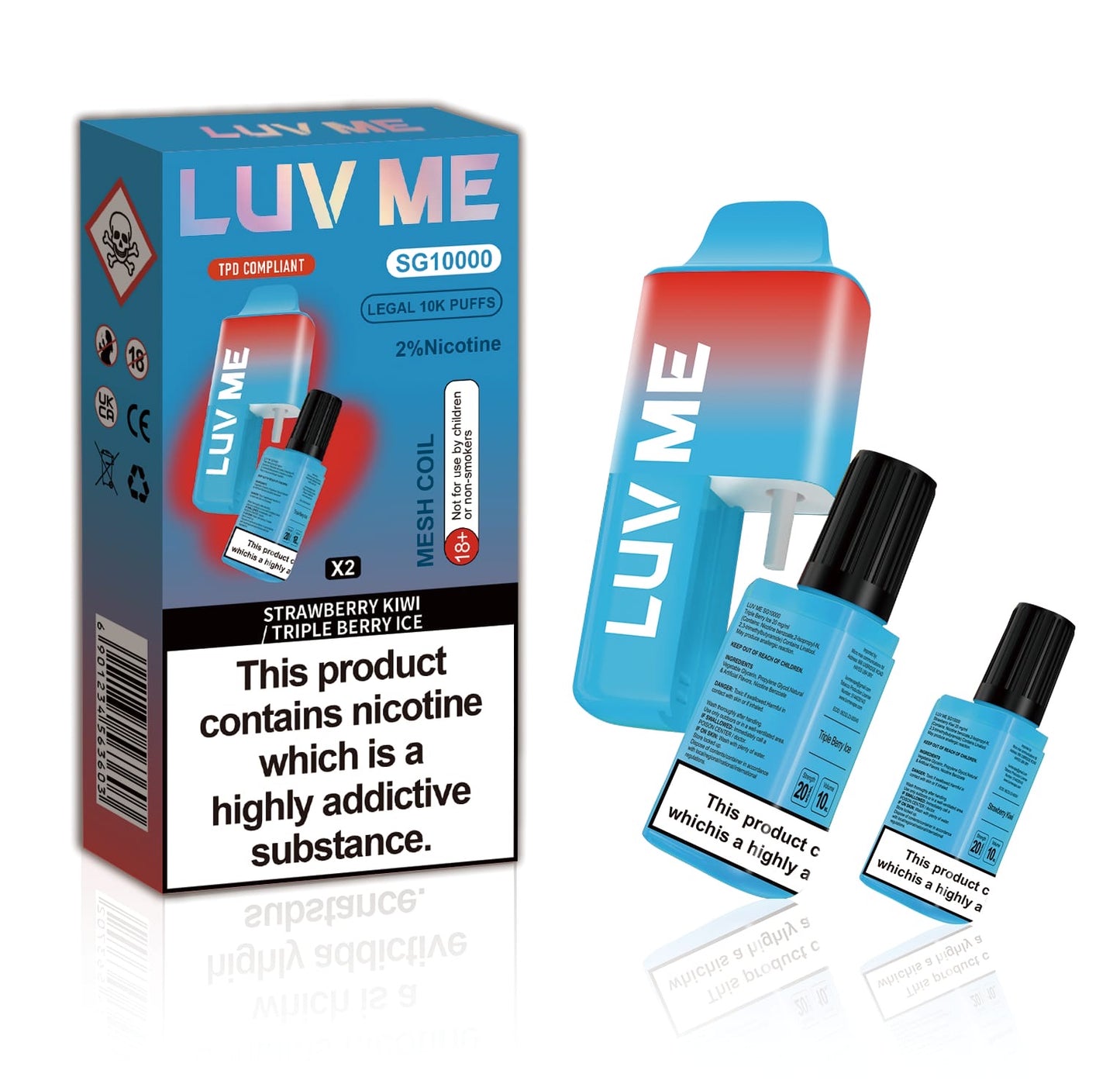 Luv Me SG10000 | 2 In 1 | Strawberry Kiwi/Triple Berry Ice