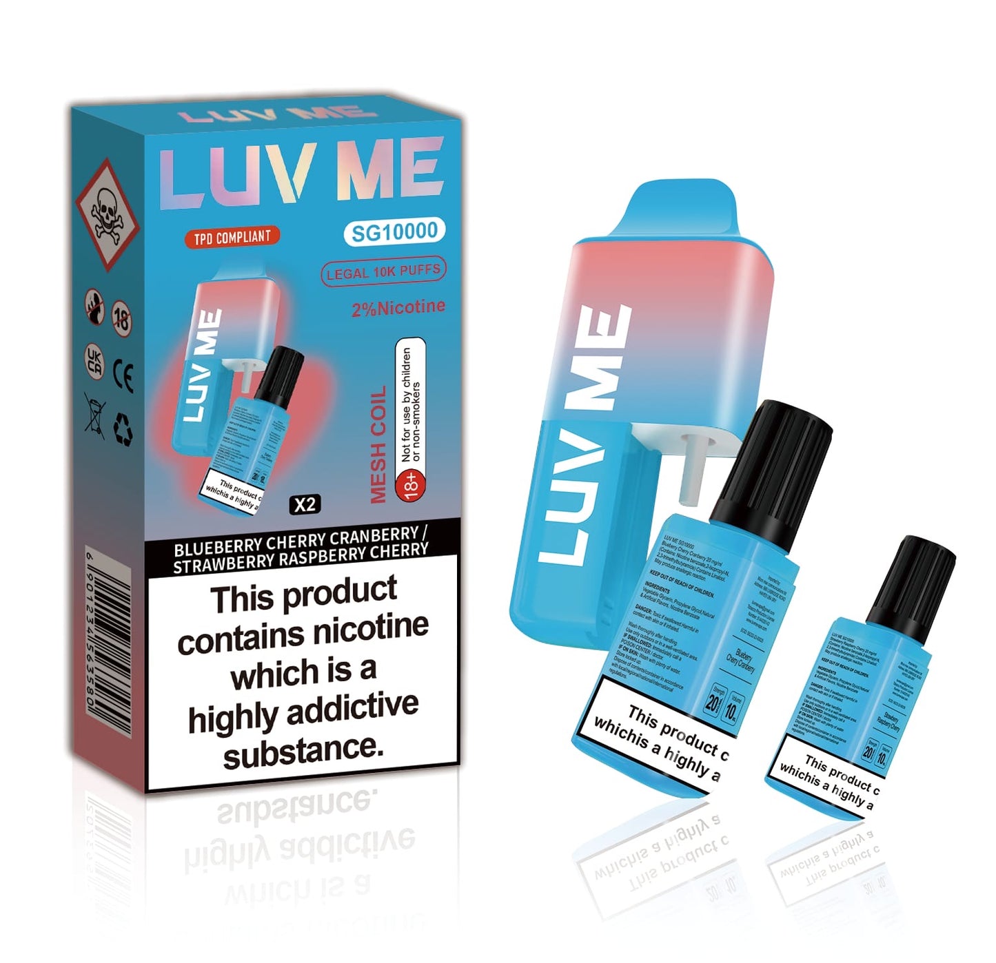 Luv Me SG10000 | 2 In 1 | Blueberry Cherry Cranberry/Starwberry Raspberry Chery