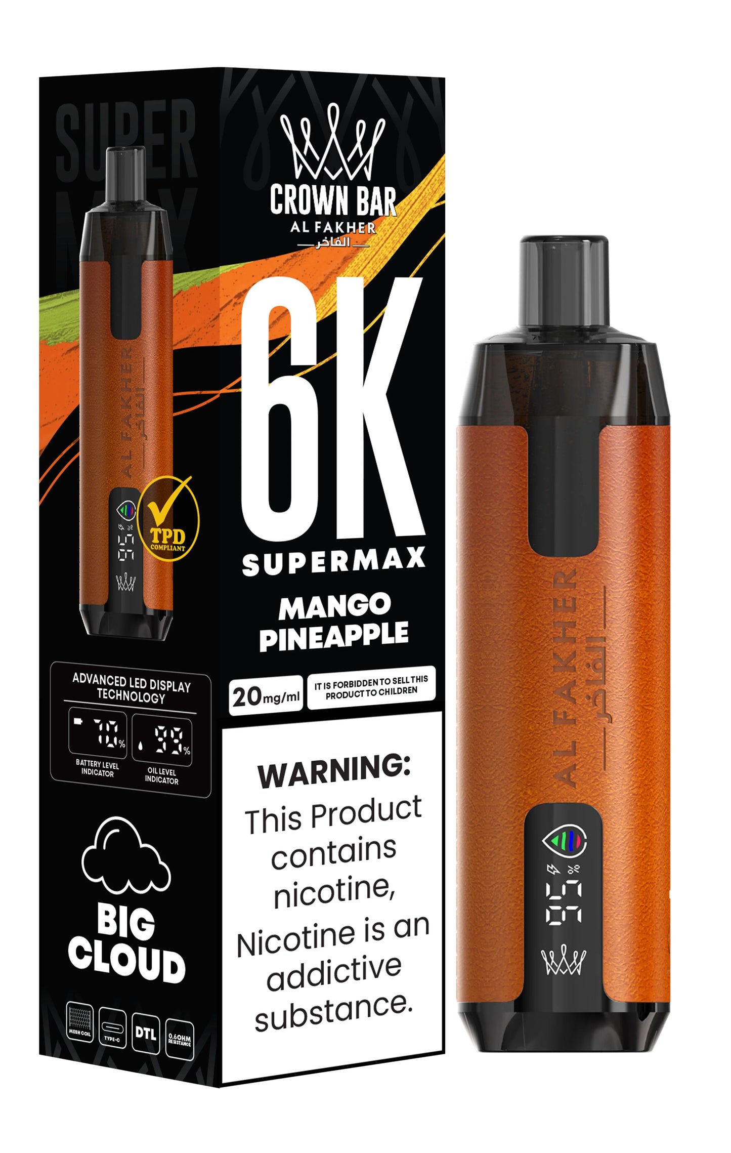 Mango Pineapple | Al Fakher Supermax 6000 Disposable Vape