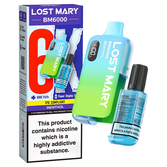 Lost Mary BM6000 Disposable Vape | Menthol