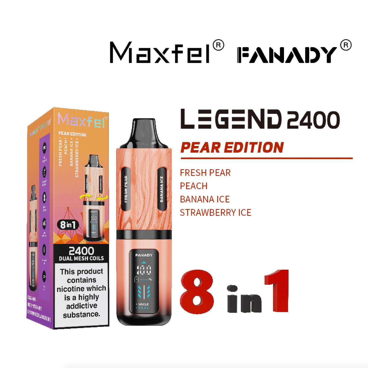 Maxfel Fanady Legend 2400 | Pear Edition | 8 In 1