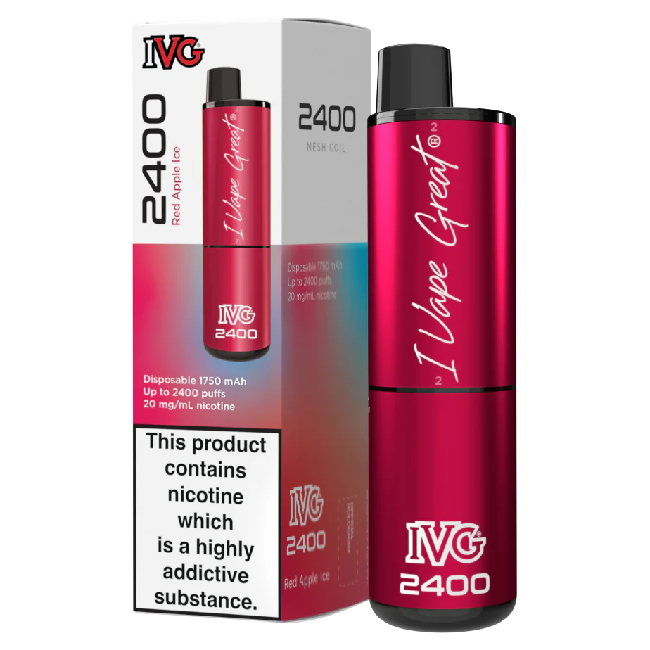 IVG 2400 Disposable Vape | Red Apple Ice | Only £10!