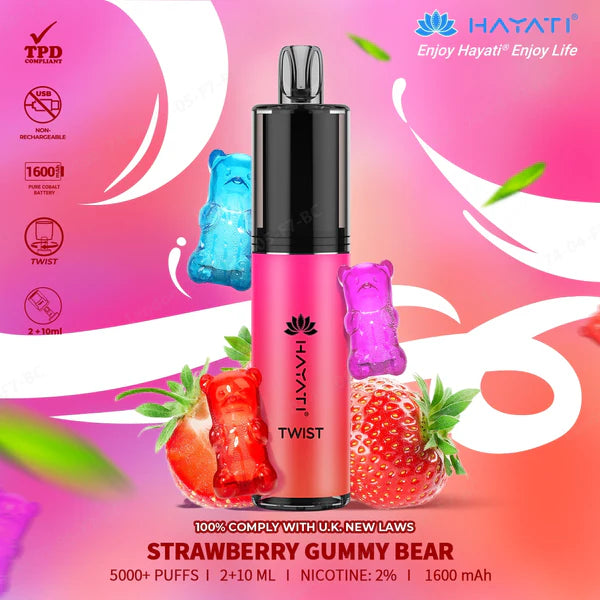 Hayati Twist 5000 | Strawberry Gummy Bear | Only £9.99!