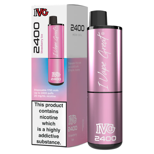 IVG 2400 Disposable Vape | Strawberry Ice | Only £10!