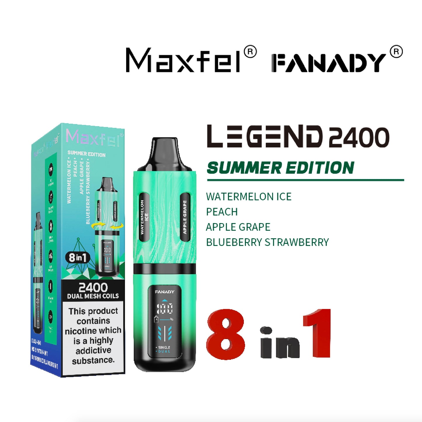 Maxfel Fanady Legend 2400 | Summer Edition | 8 In 1